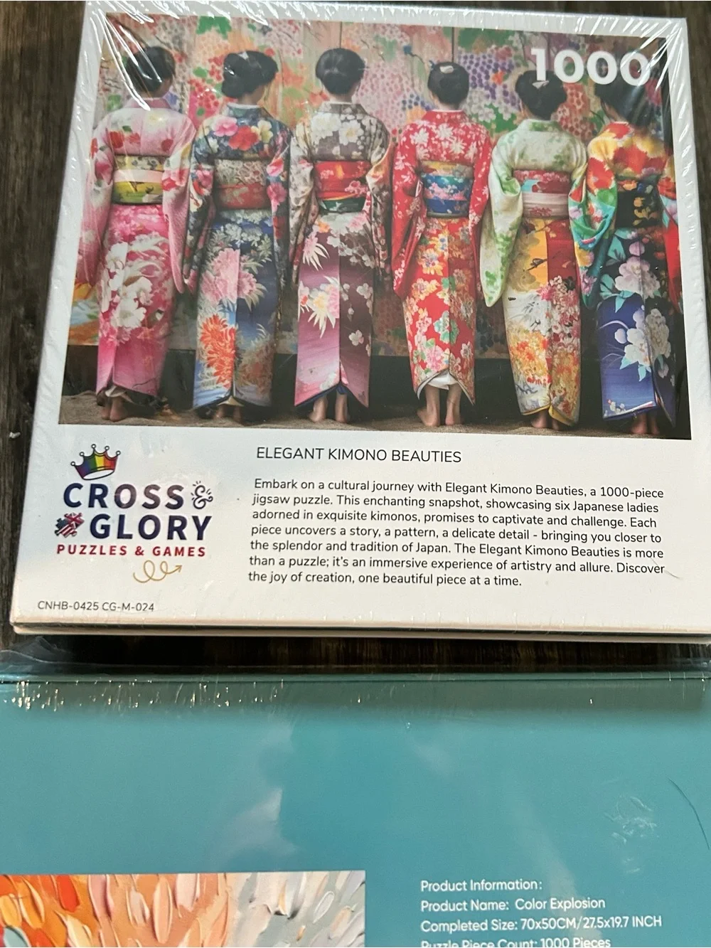2 new Cross & Glory 1000-Piece Puzzle color explosion Kimono Beauties